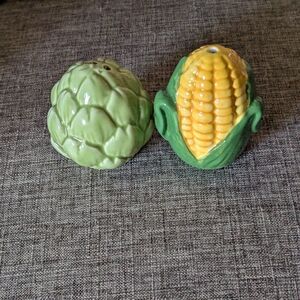 Ceramic Artichoke and Corn Salt and Pepper Shakers
